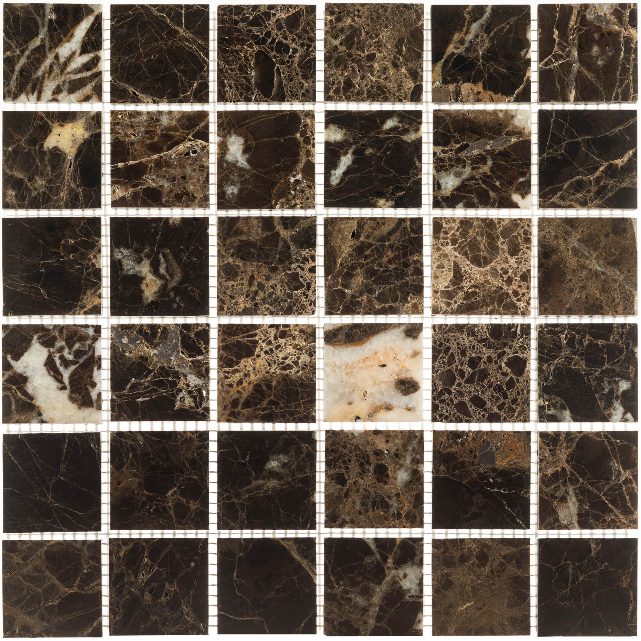 фото Мозаика mir mosaic natural adriatica коричневая 01 из натурального камня 30,5х30,5 см глянцевая