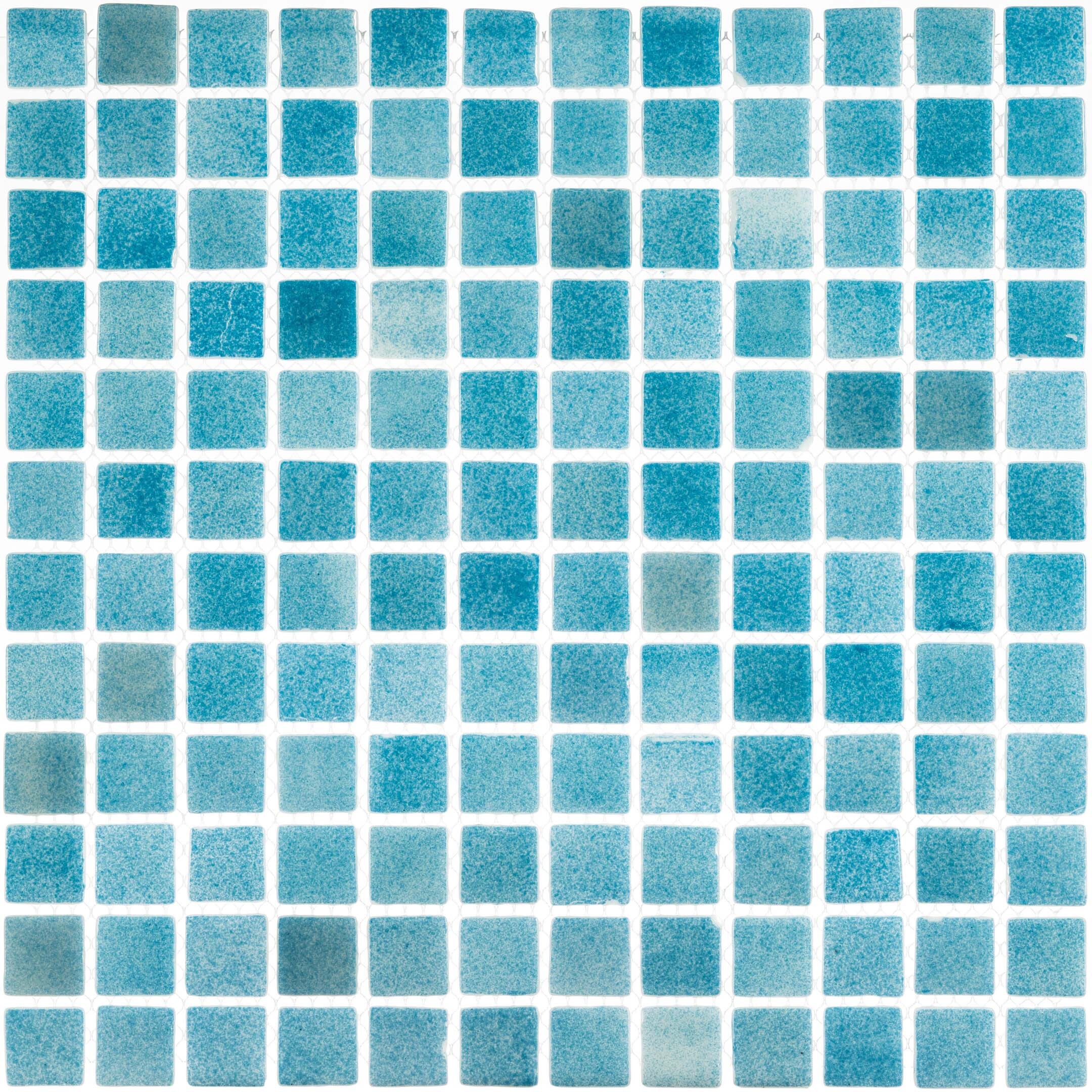 фото Мозаика mir mosaic natural steppa голубая стеклянная 31,5х31,5 см глянцевая