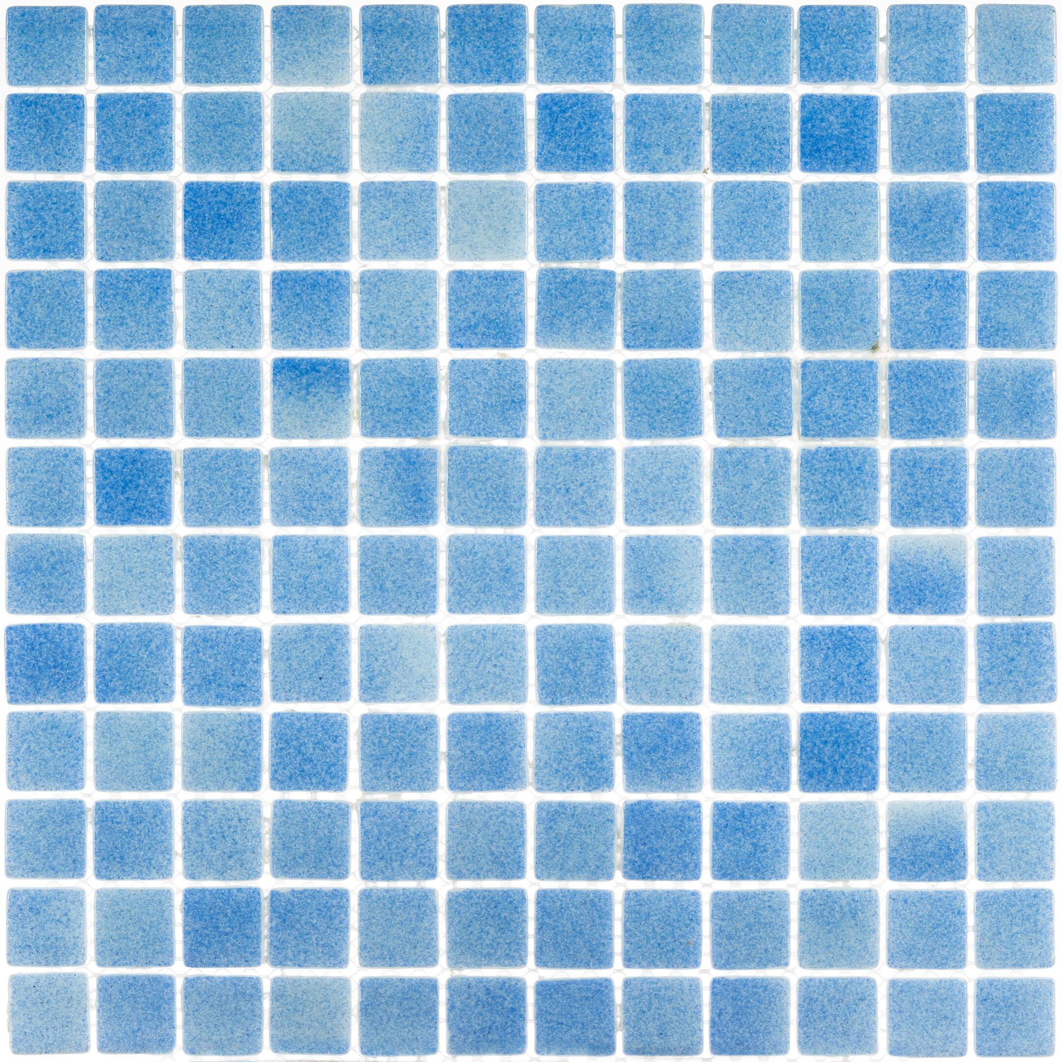 фото Мозаика mir mosaic natural steppa голубая стеклянная 31,5х31,5 см глянцевая antislip
