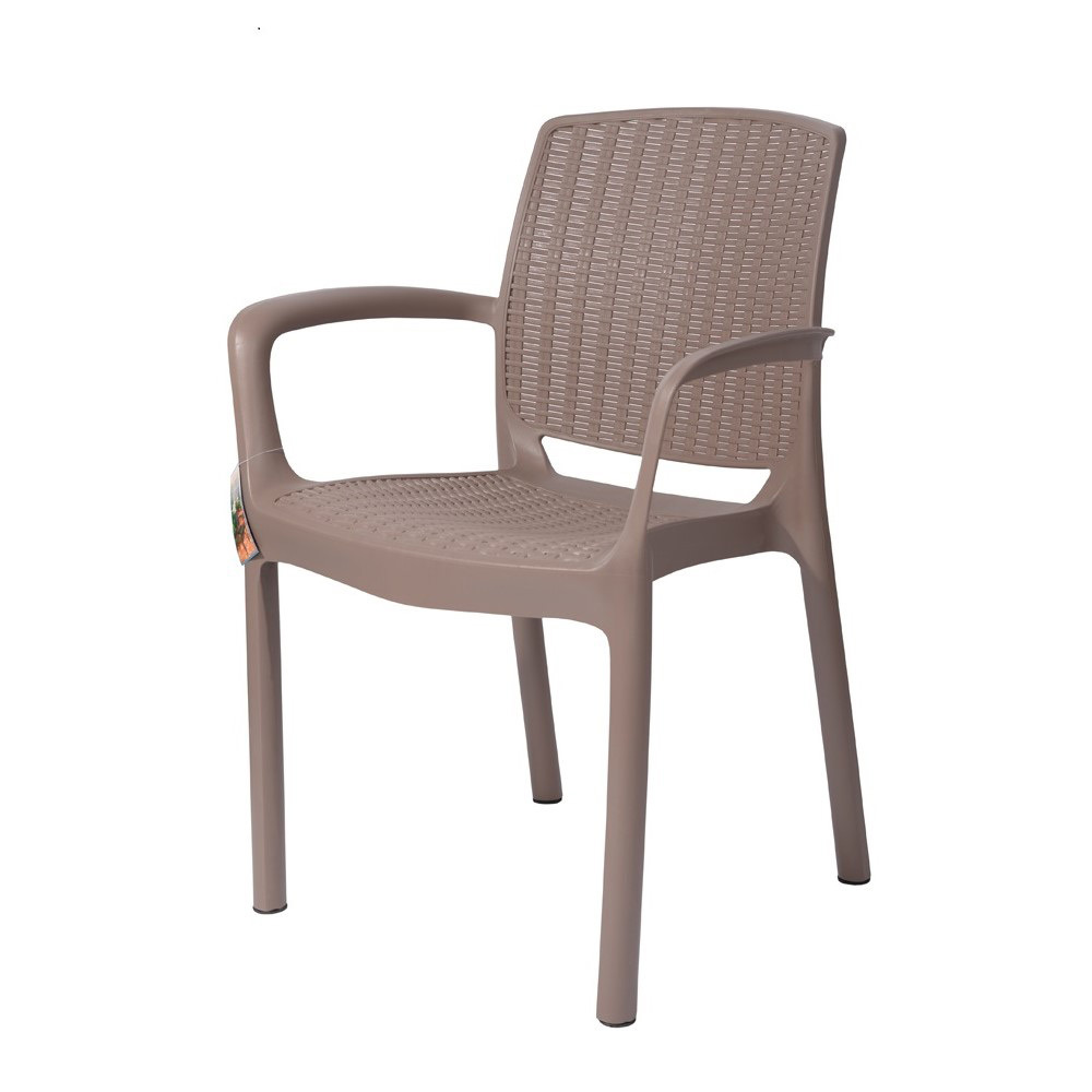 Кресло складное пластиковое ЭльфПласт Rodos светло-коричневое 550х590х820 мм (344) искусственная трава rodos rodos 8 1х30 м