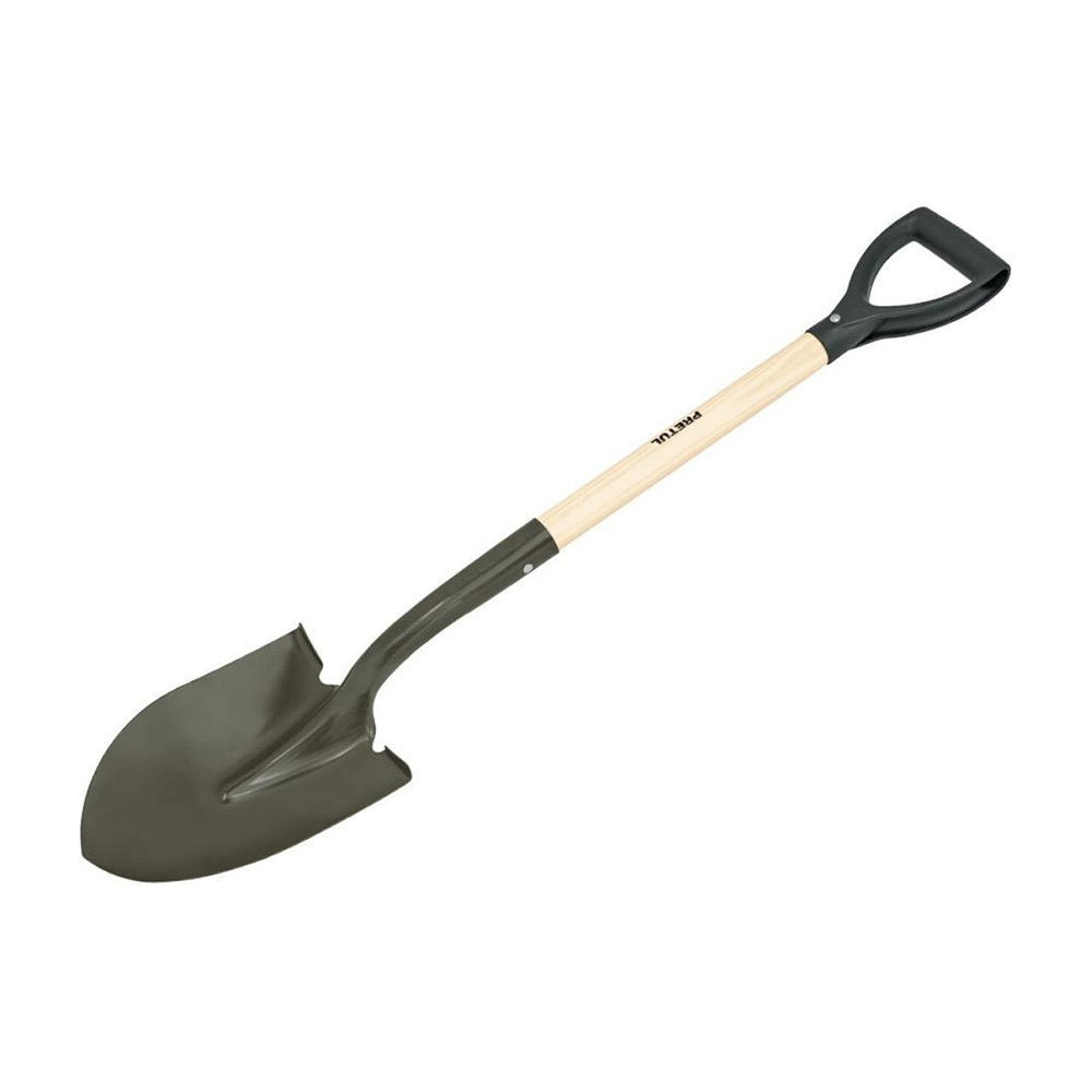 Лопата штыковая Pretul (22502) стальная для земляных работ с деревянным черенком 500 мм лопата штыковая металлический черенок прямоугольная россия сибртех