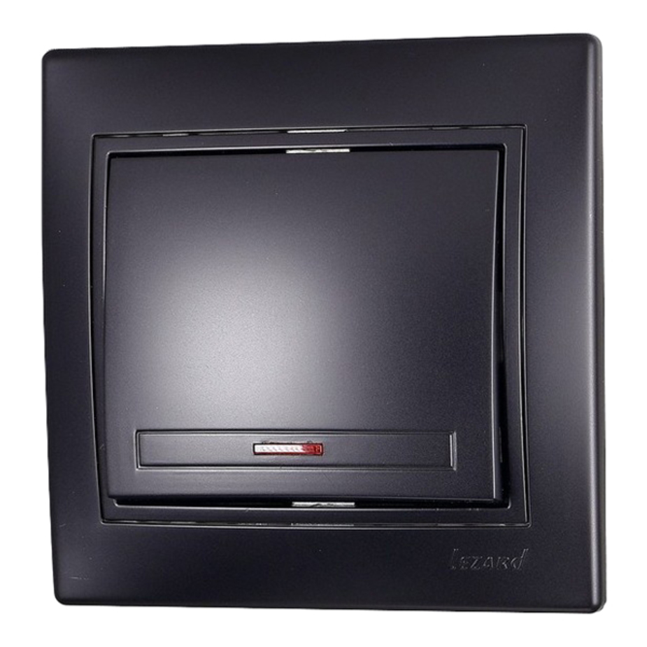 Выключатель с рамкой Lezard MIRA 701-4242-111 одноклавишный скрытая ...