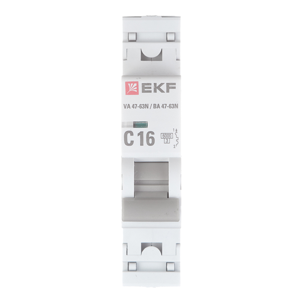фото Автоматический выключатель ekf proxima ва 47-63n 1p 16а тип с 6 ка 230 в на din-рейку (m636116c)