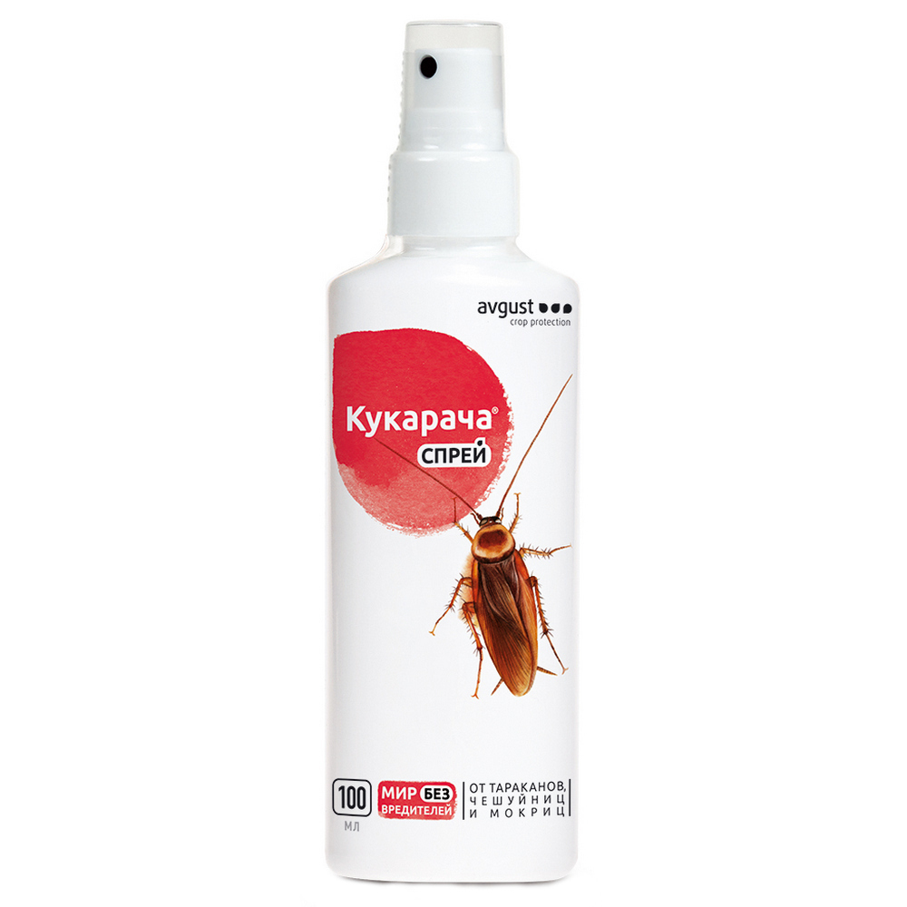 Средство для защиты от тараканов/ чешуйниц и мокриц спрей Avgust Кукарача 100 мл мелок от тараканов и ползающих насекомых титаник 20 г