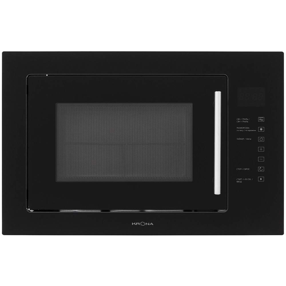 Микроволновая печь встраиваемая Krona Optima Riflesso 60 BL V2 черная микроволновая кухня и гриль чудеса микроволновой печи