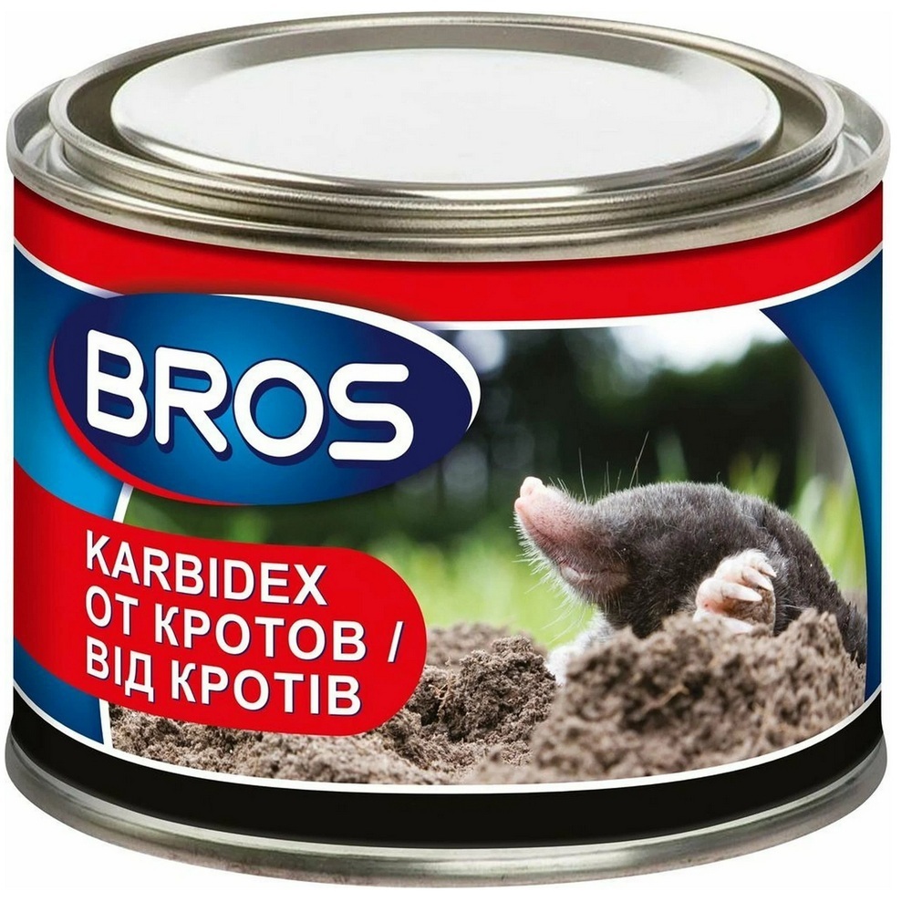 Средство для защиты от кротов и землероек гранулы Bros Karbidex 500 г средство bros гранулы от кротов и землероек банка 0 05 кг 0 12 л