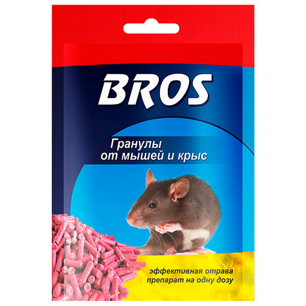 фото Средство для защиты от крыс и мышей гранулы bros 90 г