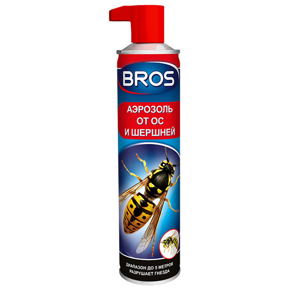 Средство для защиты от ос и шершней аэрозоль Bros 300 мл инсектицид от ос и шершней delicia 500 мл