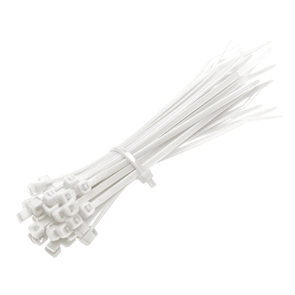 фото Стяжка кабельная duwi 80x2,5 мм нейлоновая белая (25 шт.) (30212 4) düwi