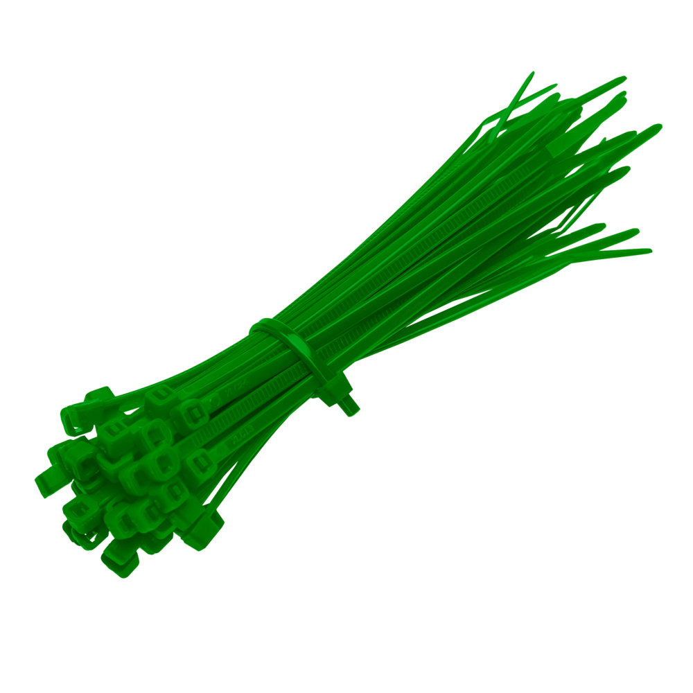 фото Стяжка кабельная duwi 80x2,5 мм нейлоновая зеленая (25 шт.) (30216 2) düwi