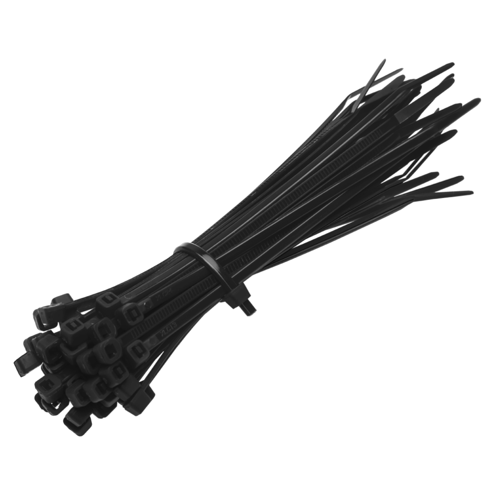 фото Стяжка кабельная duwi 80x2,5 мм нейлоновая черная (25 шт.) (30213 1) düwi