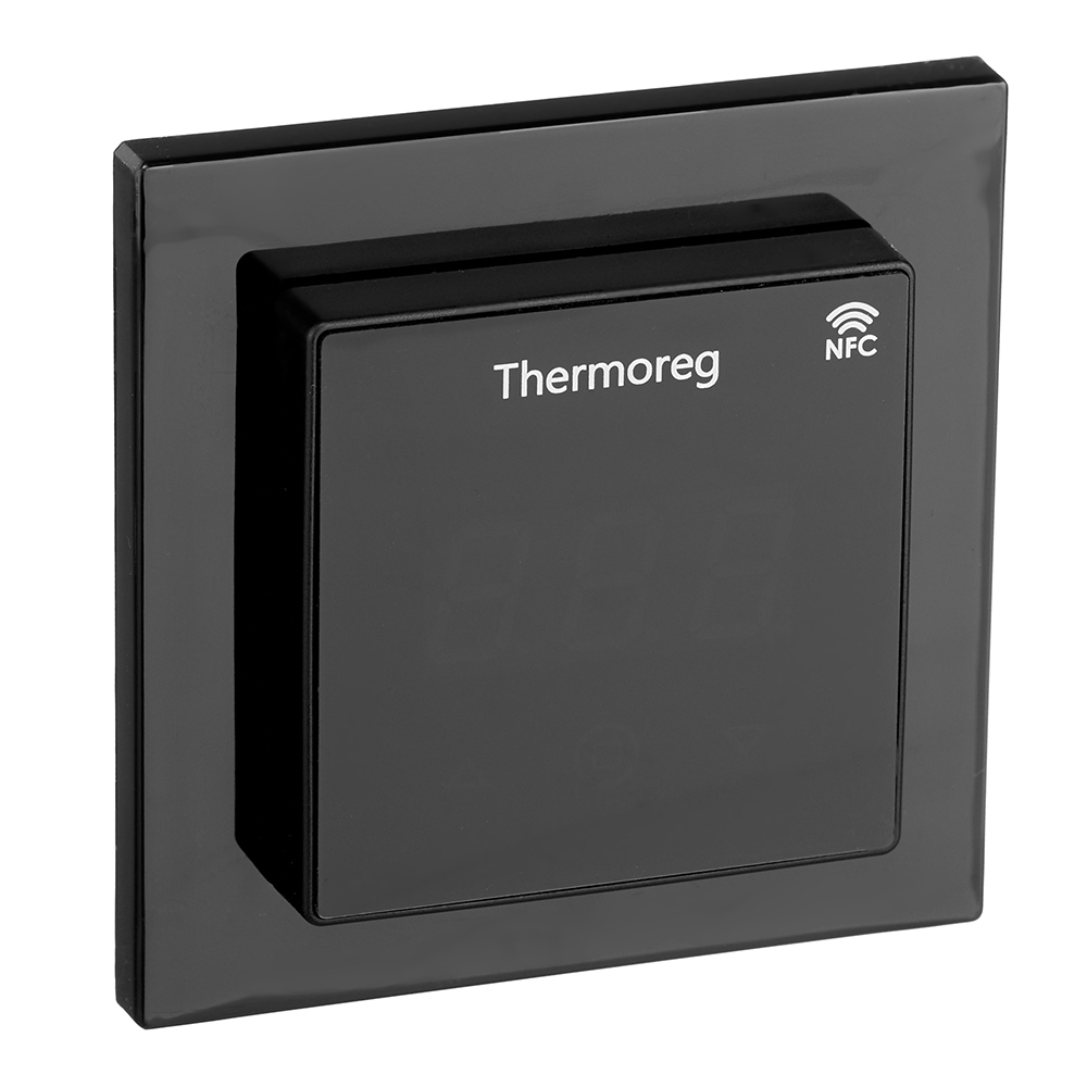 Терморегулятор электронный сенсорный для теплого пола Thermoreg TI-700 NFC черный с поддержкой NFC терморегулятор для теплого пола thermo thermo thermoreg ti 700 nfc white