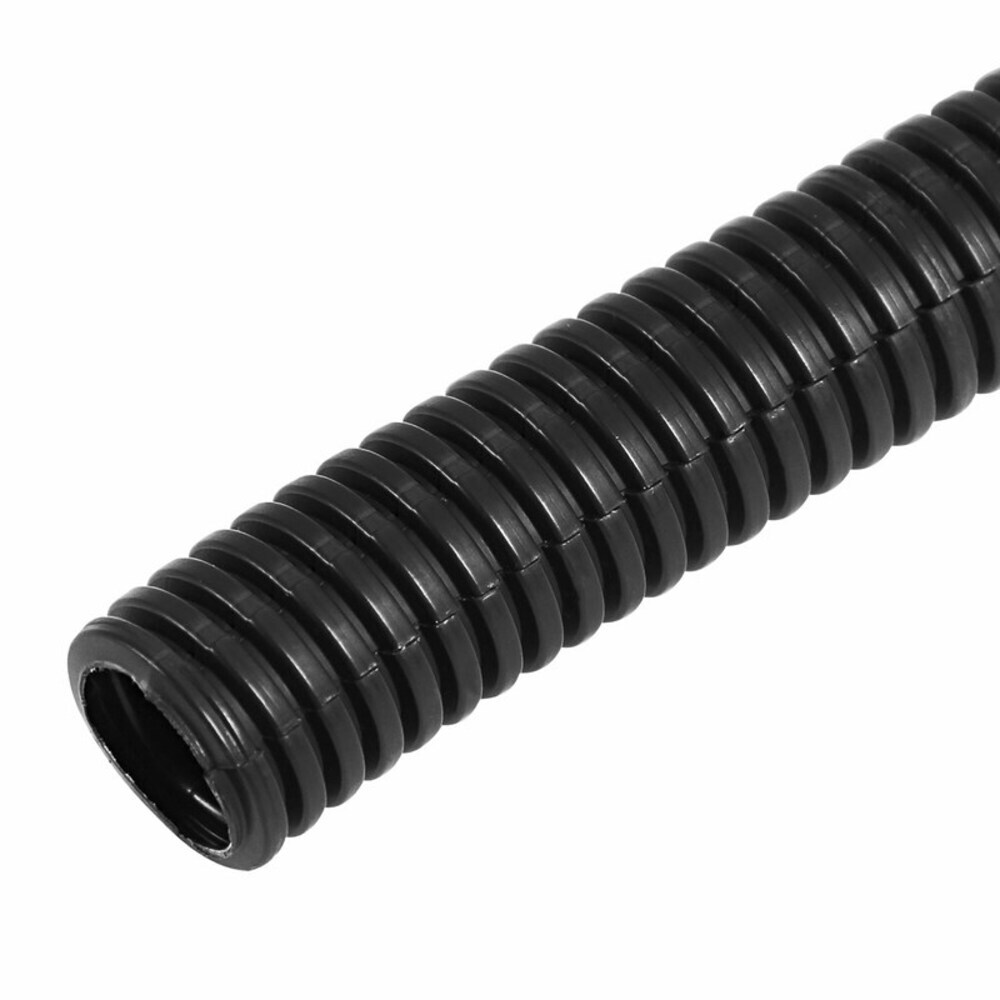 фото Труба гофрированная полипропилен 9,8 мм rexant (15-1010) разрезная черная (10 м)