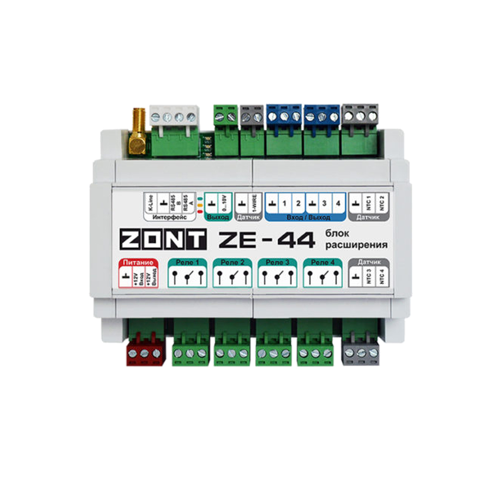 Блок расширения Zont ZE-44 (ML00005696) для контроллера отопления радиомодуль zont zont мл 590