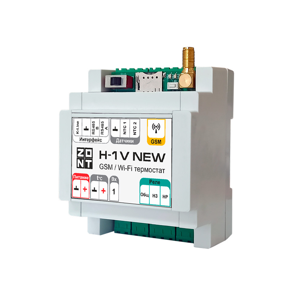 Термостат Zont H-1V NEW (ML00005890) для отопления и ГВС модуль управления zont h 1v ml13213 gsm термостат для электрических и газовых котлов