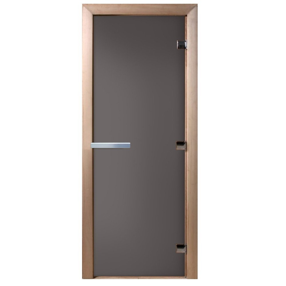 фото Дверь для бани и сауны стеклянная графит матовая doorwood 690х1890 мм (dw02551)