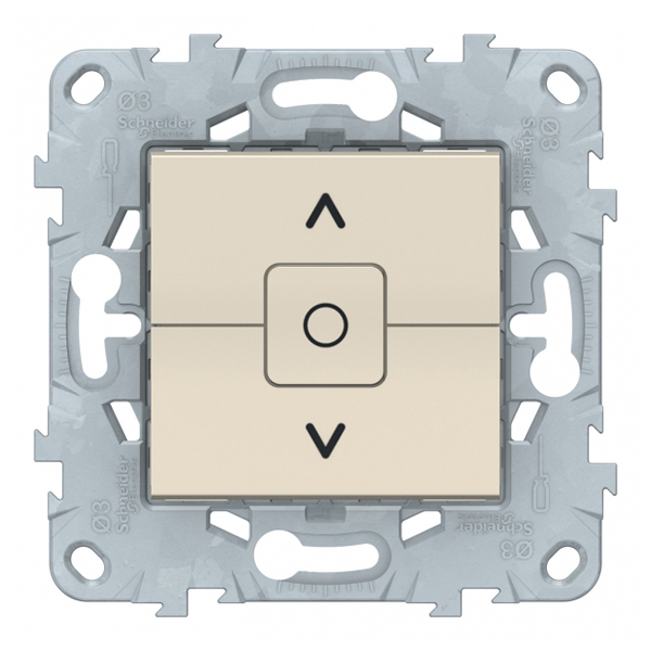 фото Выключатель schneider electric unica new nu520844 двухклавишный скрытая установка бежевый