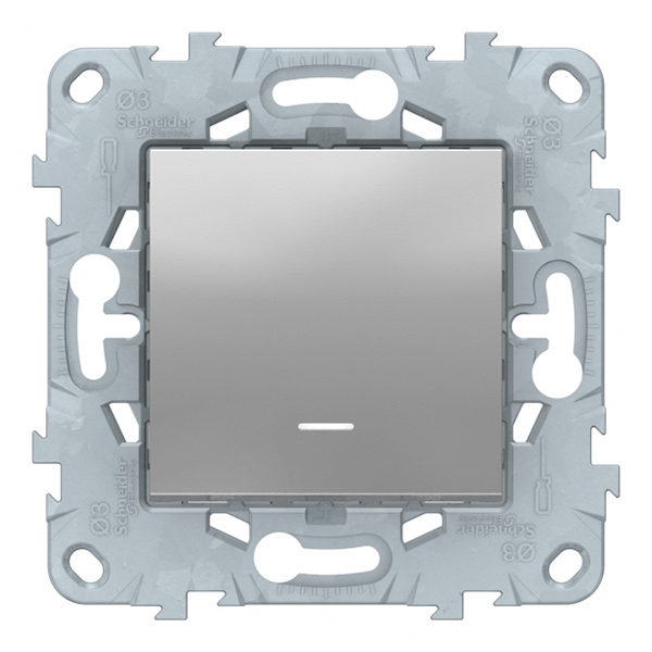 

Выключатель Schneider Electric Unica NEW NU520130N одноклавишный скрытая установка алюминий с подсветкой