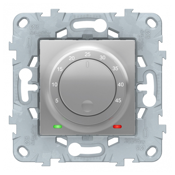 

Термостат для теплого пола Schneider Electric Unica NEW NU550330 скрытая установка алюминий с выносным датчиком