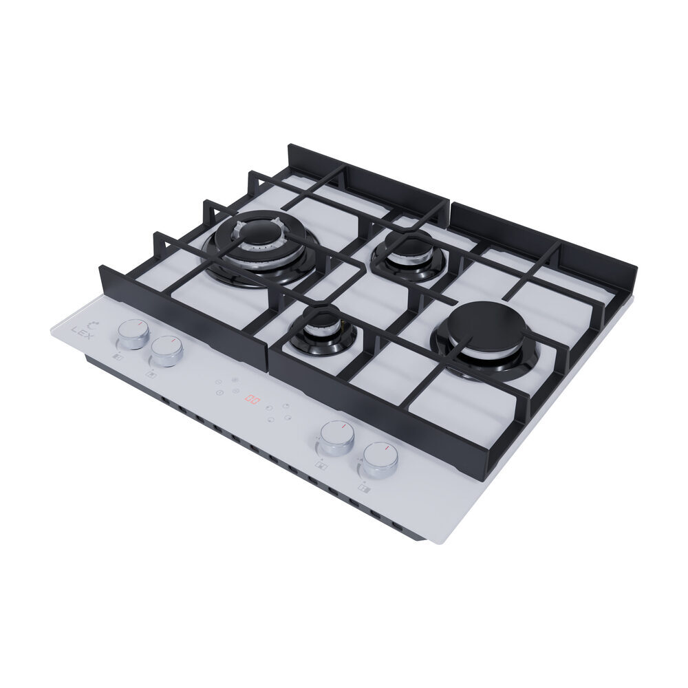 

Варочная панель газовая Lex GVG 646T WH 4 конфорки белая