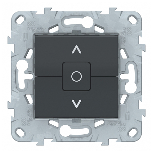 фото Выключатель для жалюзи schneider electric unica new nu520854 двухклавишный скрытая установка антрацит