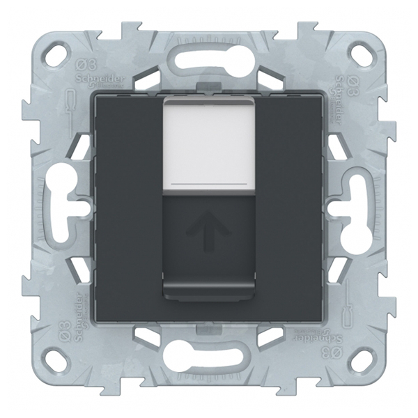 фото Розетка компьютерная schneider electric unica new nu541154 скрытая установка антрацит один модуль rj45 cat 5е utp