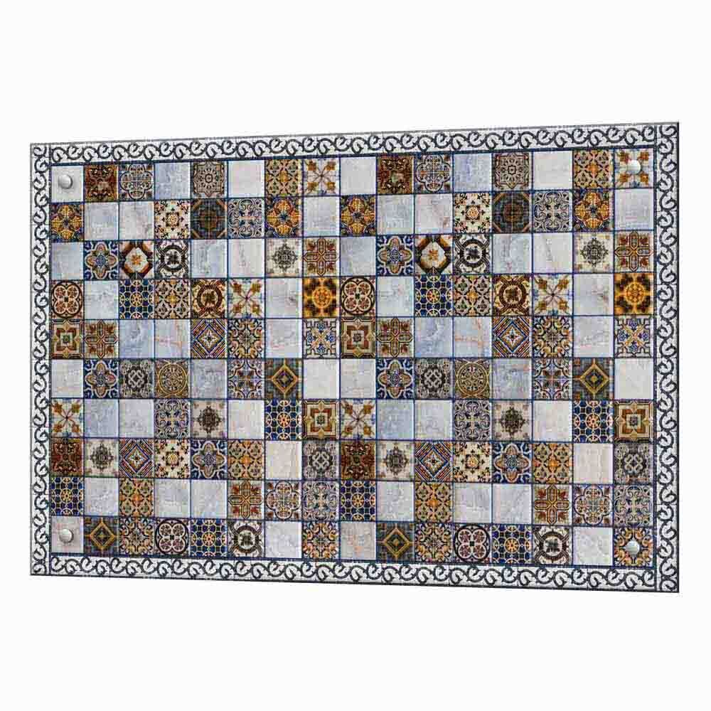 Панель стеновая закаленное стекло для кухни 900х600х4 мм турецкая плитка