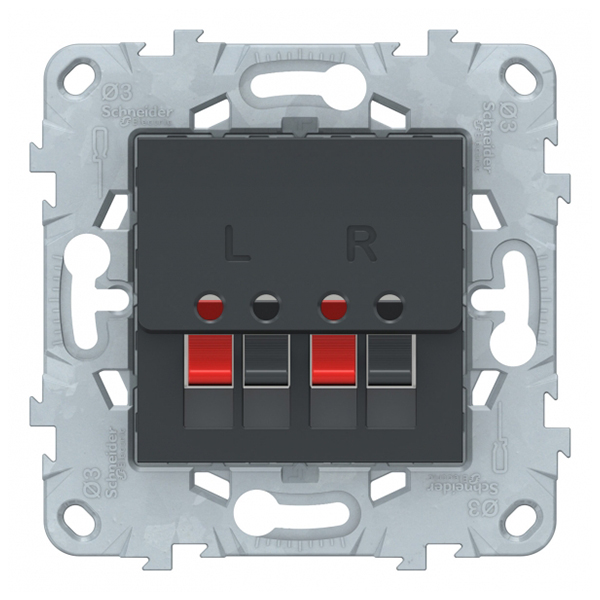 фото Розетка коммуникационная schneider electric unica new nu548654 скрытая установка антрацит два модуля аудио