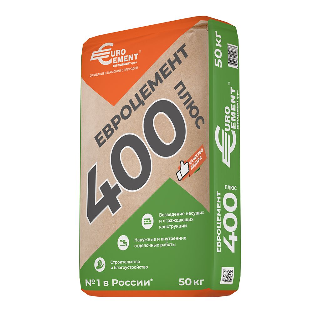 

Цемент Евроцемент М400 Д20 ЦЕМ II А-Ш 32,5 50 кг, Серый