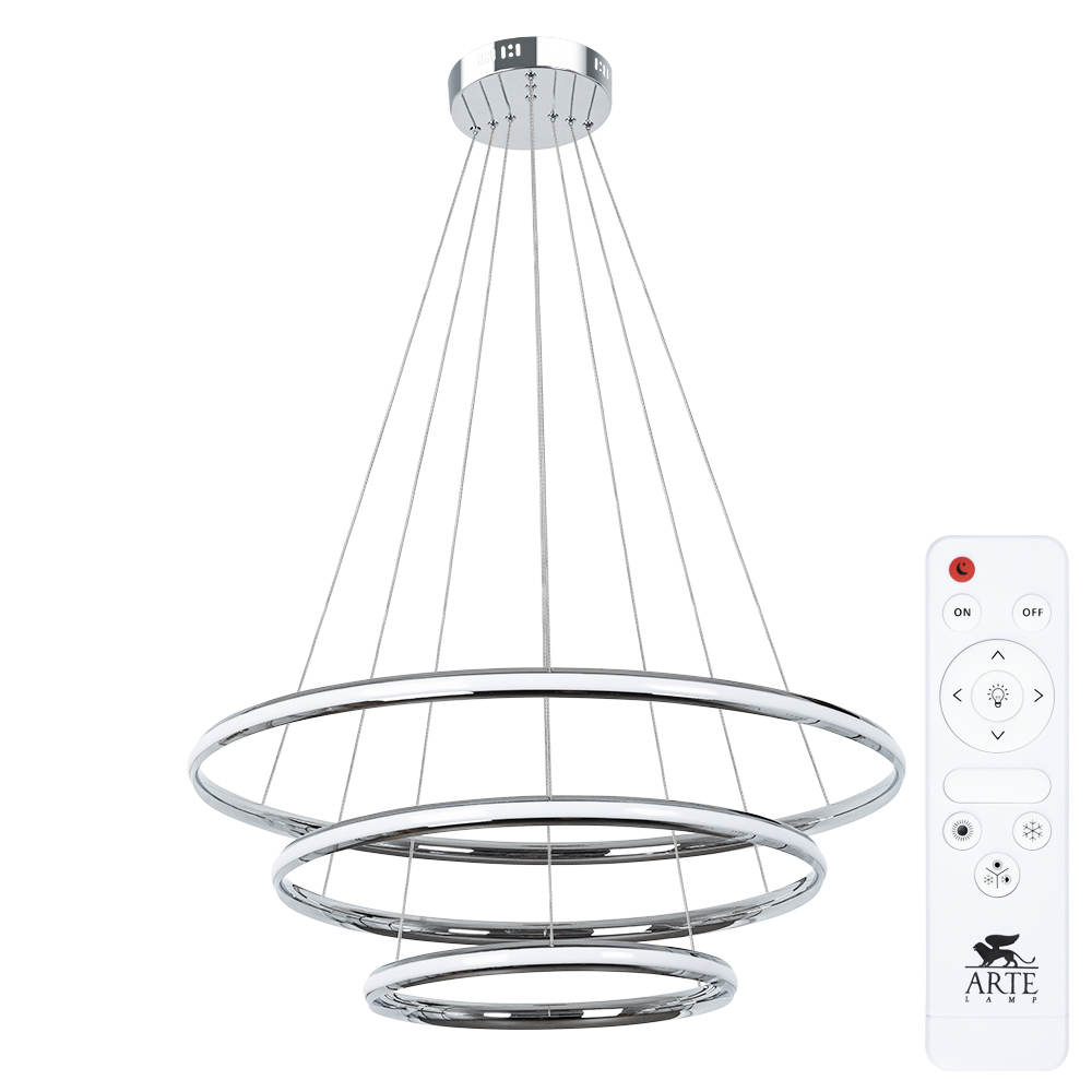 Люстра светодиодная подвесная Arte Lamp Meridiana 150 Вт 3000-6000К 22 кв.м (A2198SP-3CC) подвесная люстра arte lamp meridiana a2198sp 3cc