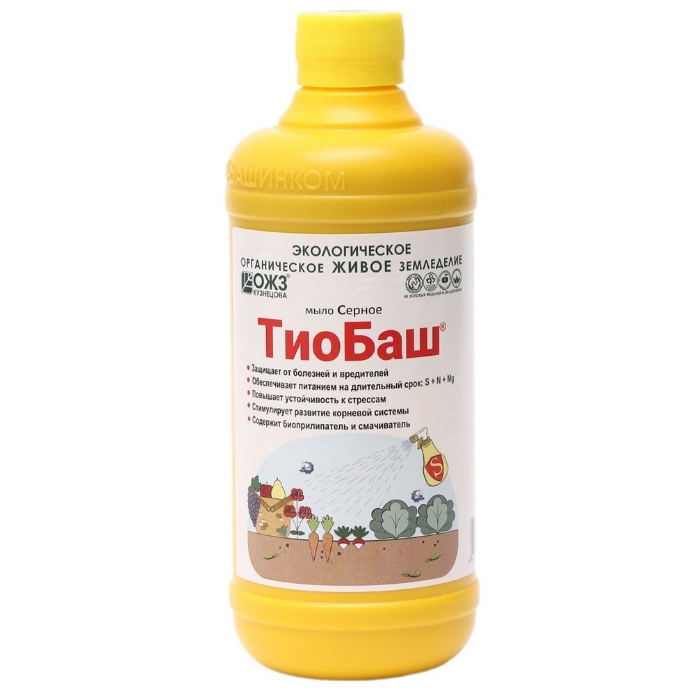 Средство для защиты растений от болезней и вредителей БашИнком мыло серное ТиоБаш 0,5 л тиобаш 0 5л башинком