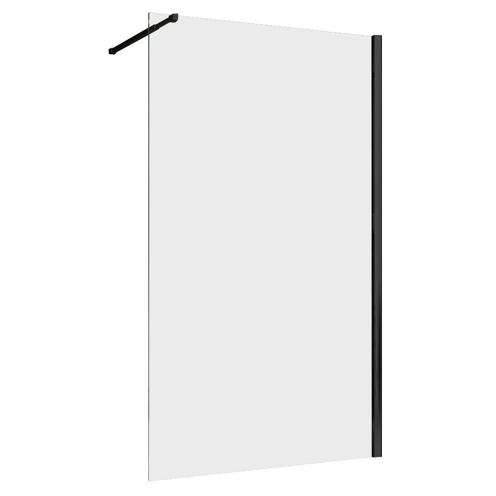 Душевая перегородка Abber Immer Offen черная 120х200 см стекло прозрачное 6 мм (AG61120B)