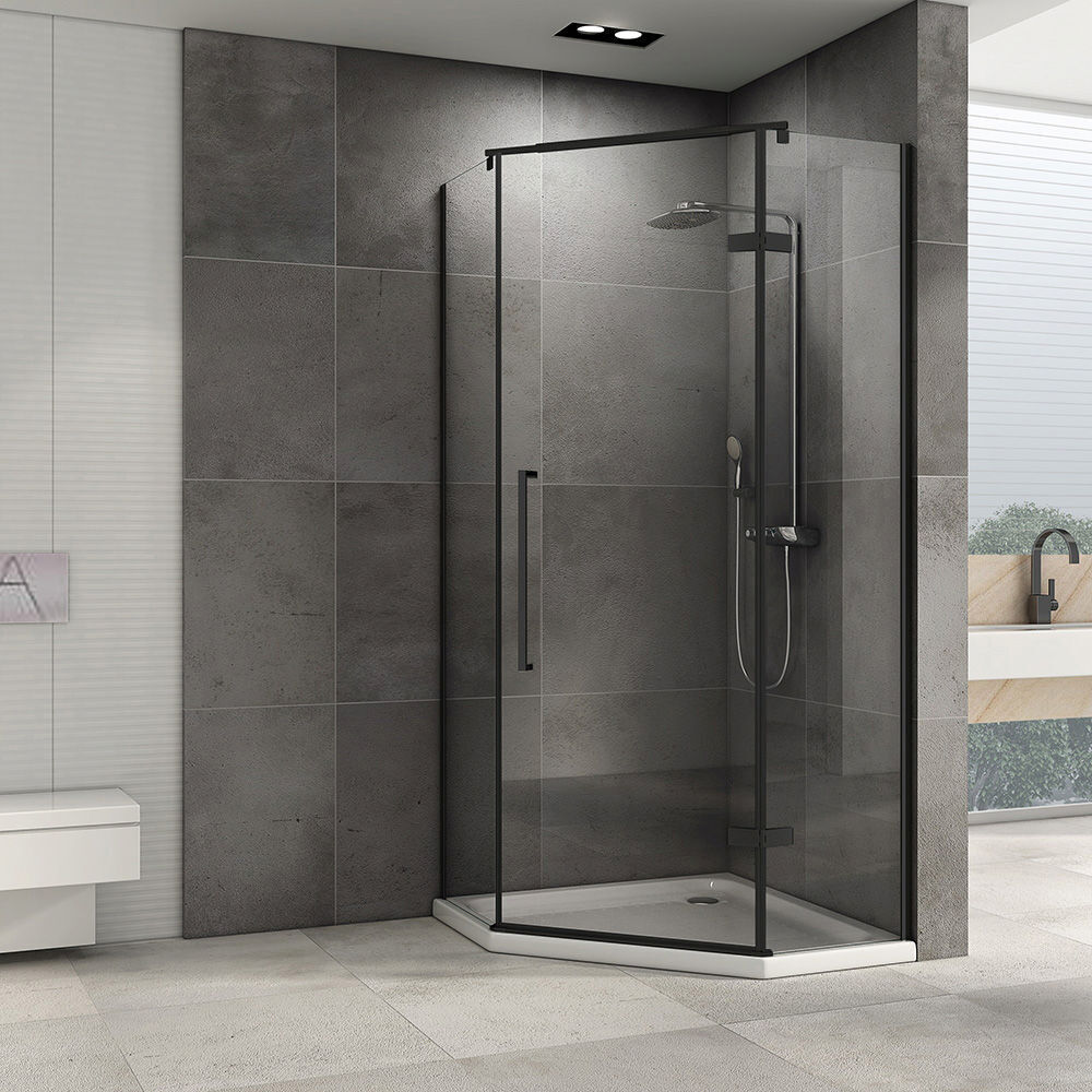 

Душевой уголок Abber Ewiges Wasser черный 90х90х195 см пятиугольник стекло прозрачное 6 мм (AG05090B)