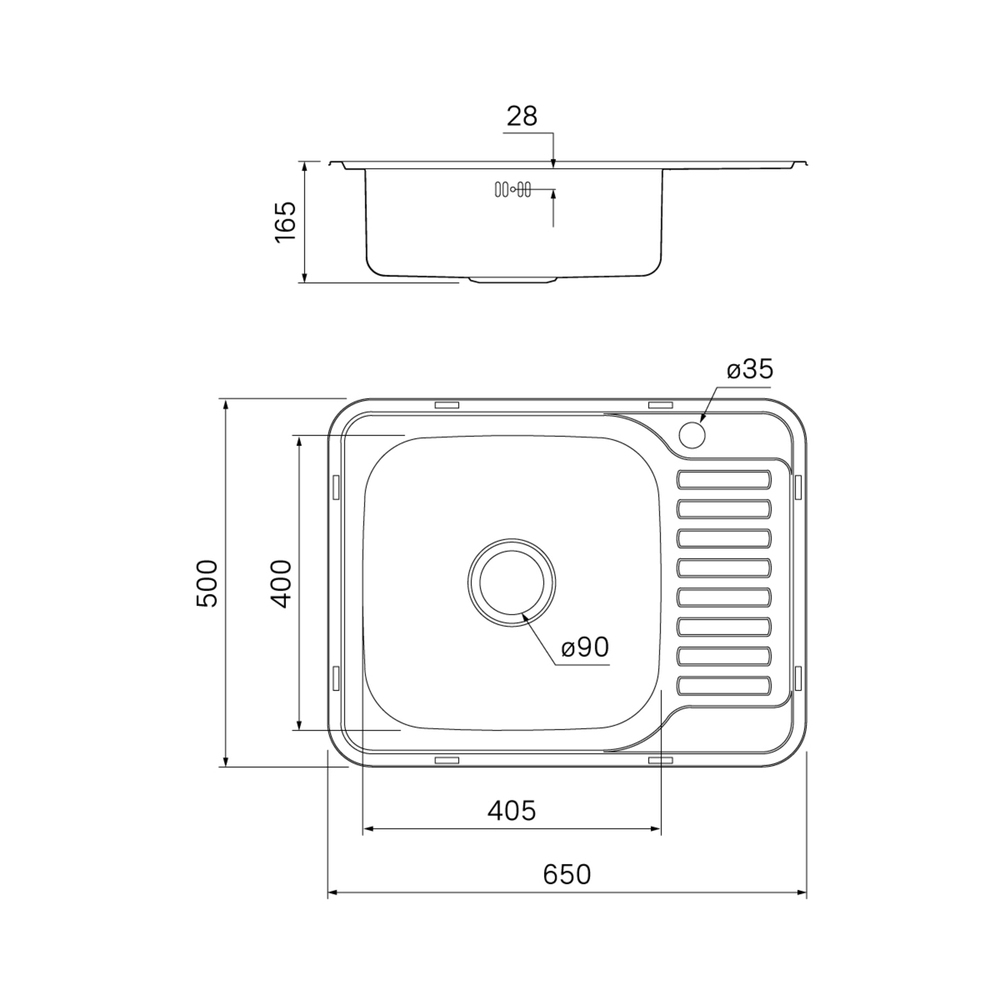 фото Мойка для кухни iddis basic 65х50х16,5 см врезная левая с крылом сталь (bas65sli77)