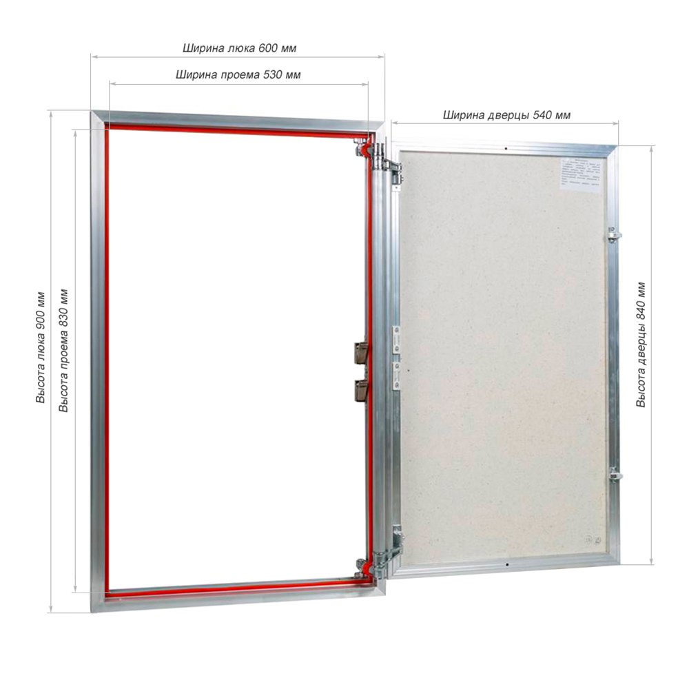 фото Люк ревизионный под плитку практика euroformat-r алюминиевый 600х900 мм скрытый нажимной