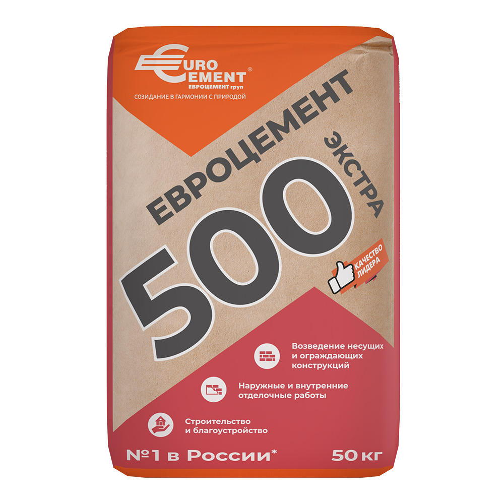 фото Цемент евроцемент м500 д20 цем ii а-ш 42,5 н 50 кг