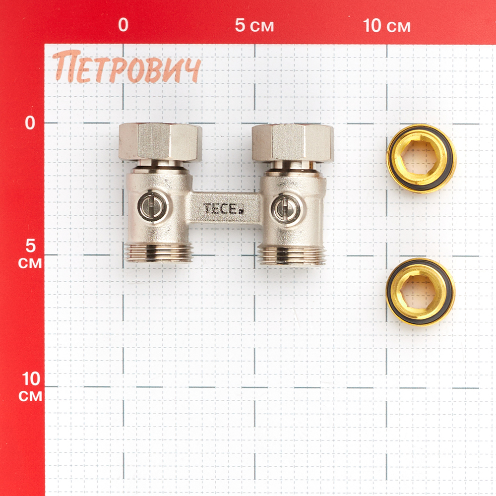 Узел нижнего подключения Тесе 1/2 ВР(г) х 3/4 EK для радиатора (8740437) Вид№3