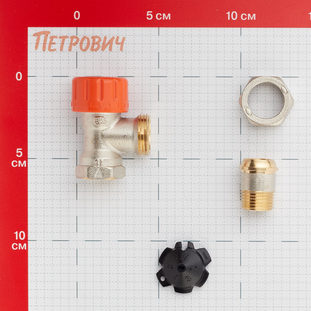 Клапан регулирующий угловой Тесе 1/2 НР(ш) х 1/2 ВР(г) для радиатора (8740432) Вид№3