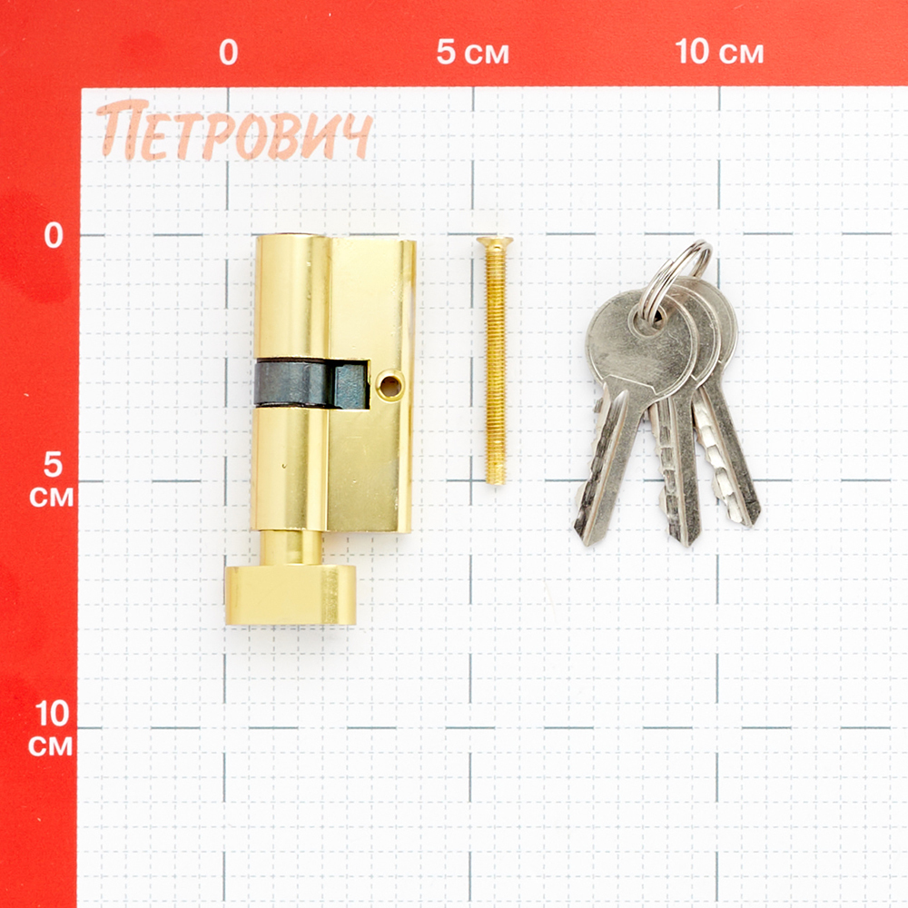 Цилиндр 2018 60 30х30 мм ключ/вертушка золото Вид№3