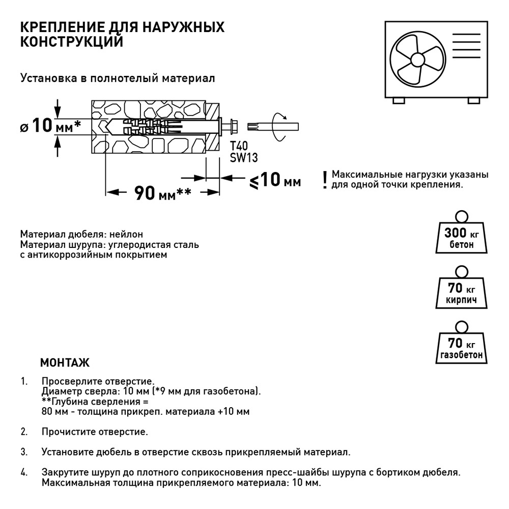 Набор для крепления кондиционера Hard-Fix Вид№3