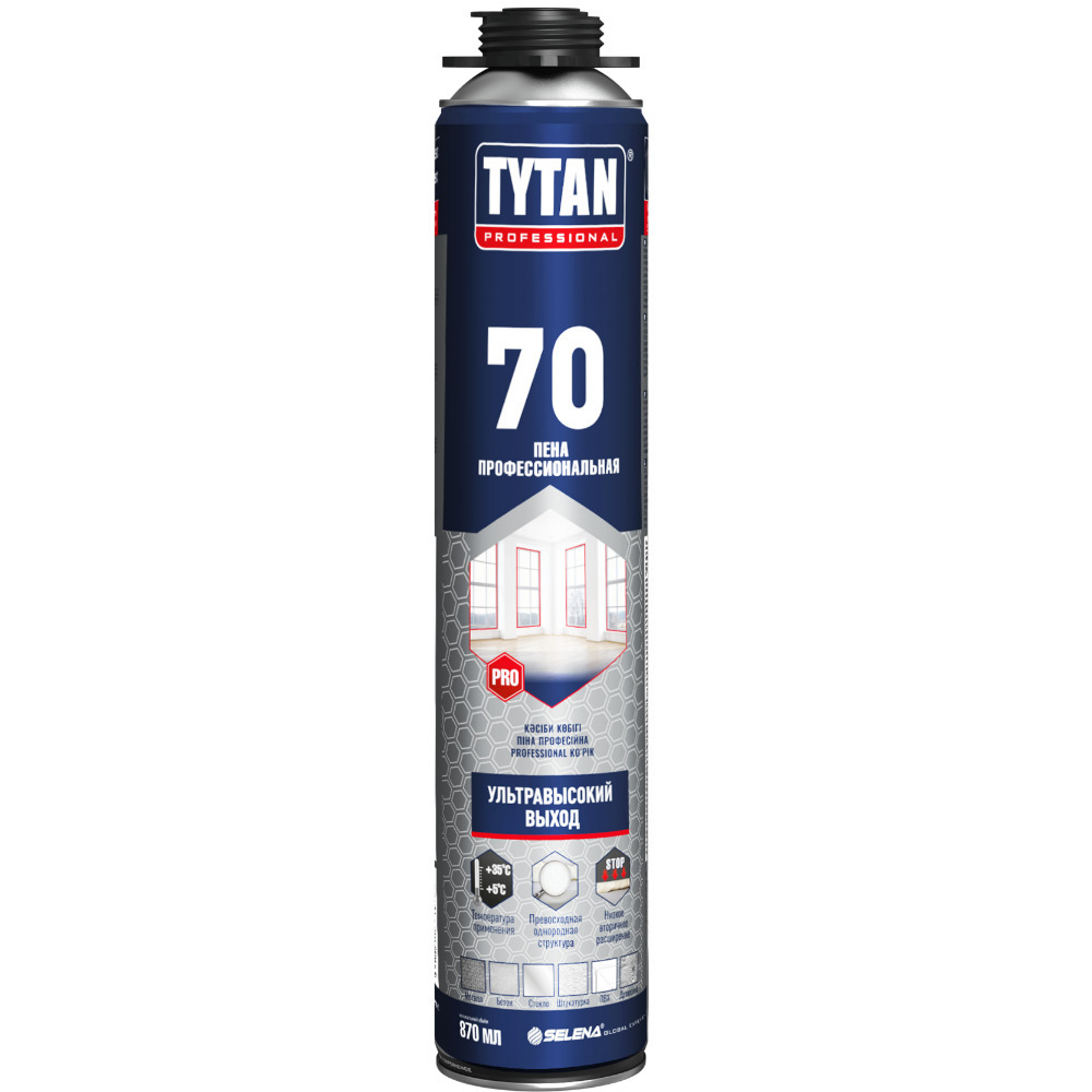 Пена монтажная профессиональная Tytan Professional 70 летняя 870 мл монтажная пена tytan professional ultra fast 70 870 мл летняя 12 шт