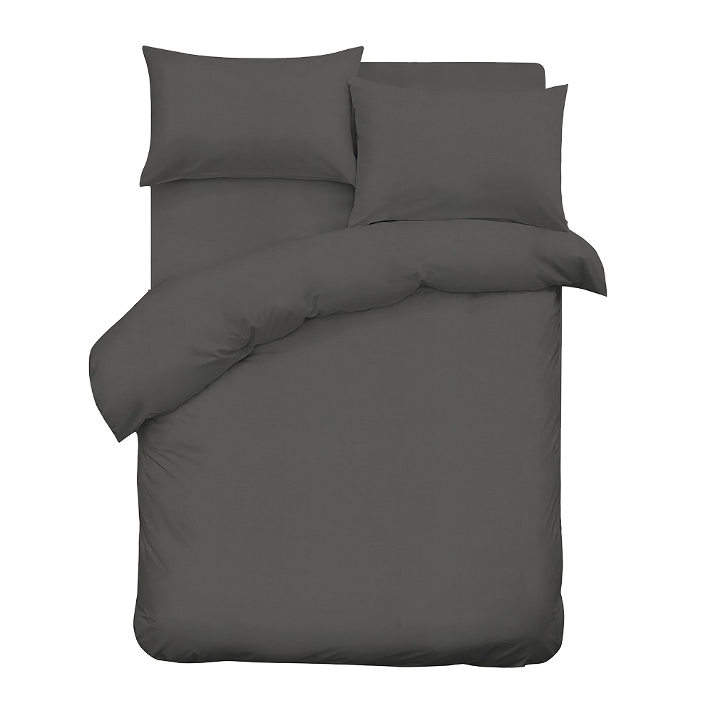 фото Комплект постельного белья 1,5-спальный сатин lorikeet solo графит с простыней на резинке 160х200х30 см
