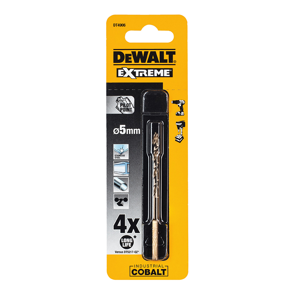 фото Сверло по металлу dewalt extreme cobalt (dt4906-qz) 5х86 мм hss