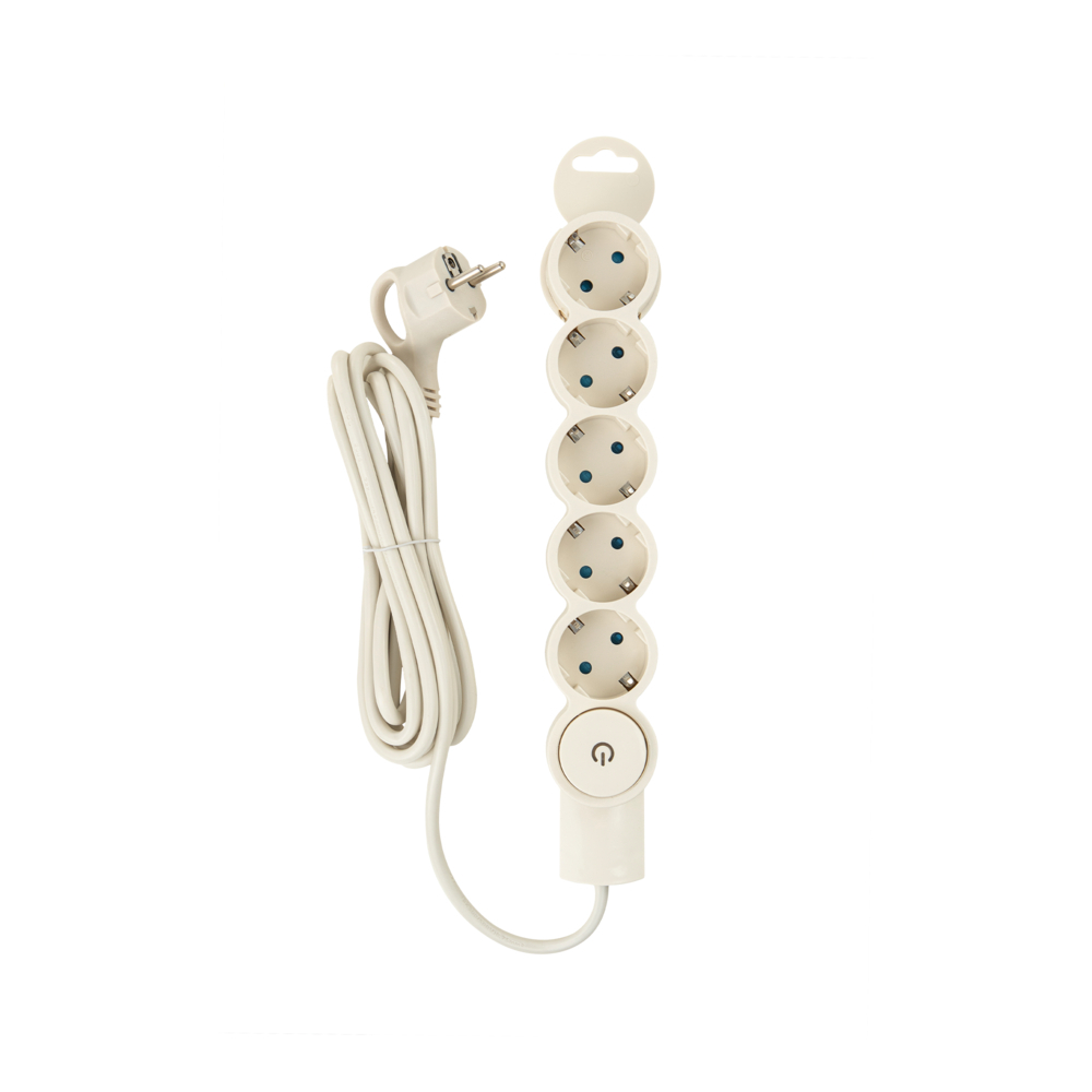 

Сетевой фильтр Düwi 5 розеток 3 м 10 А 2,2 кВт слоновая кость (32572 7), Белый