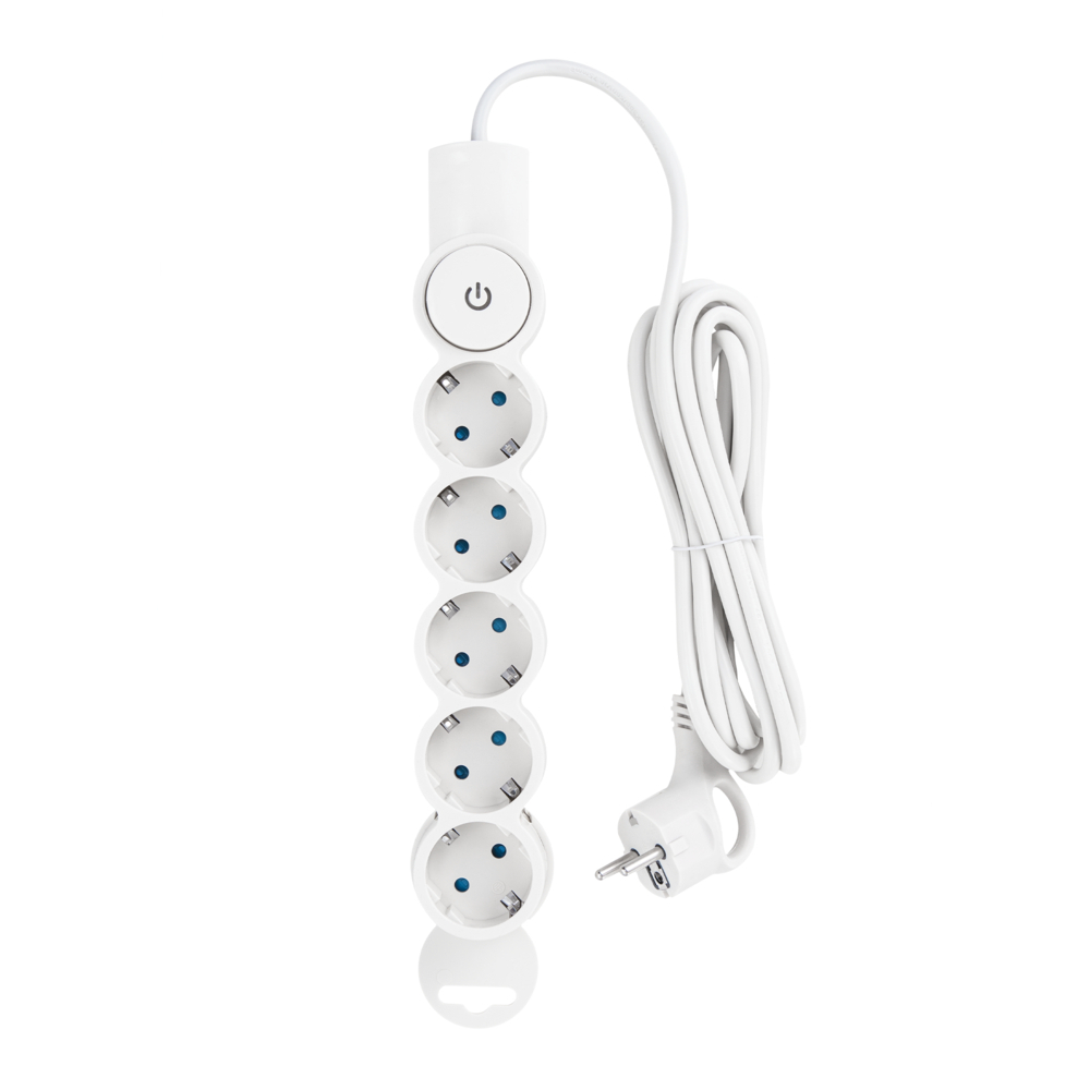 

Сетевой фильтр Düwi 5 розеток 3 м 10 А 2,2 кВт белый (32576 5)