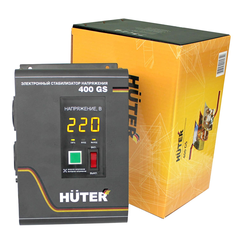 Стабилизатор напряжения Huter 400GS однофазный 220 В 0,33 кВА релейный навесной