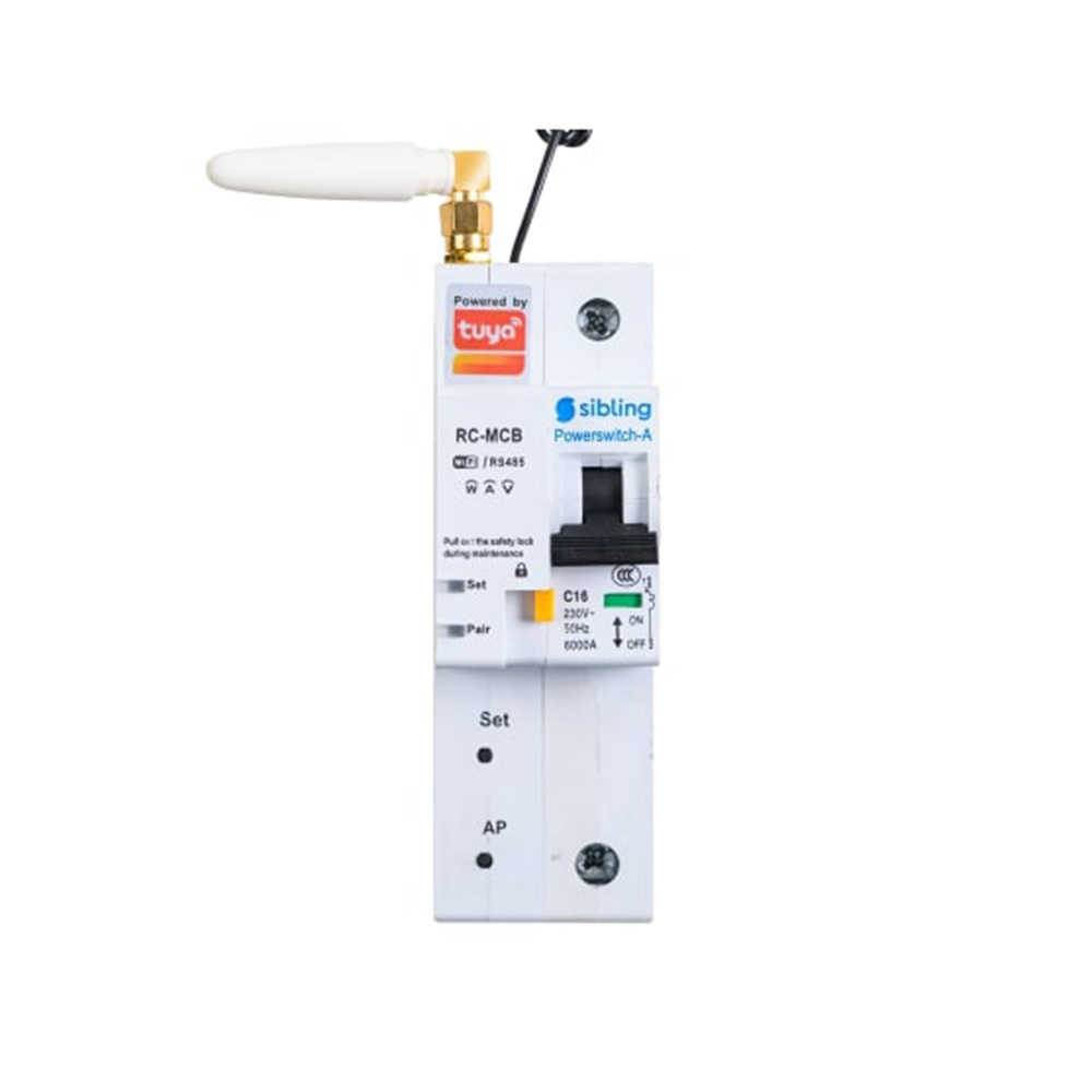 фото Умный автоматический выключатель sibling smart home powerswitch-a32 1p 3 ка на din-рейку