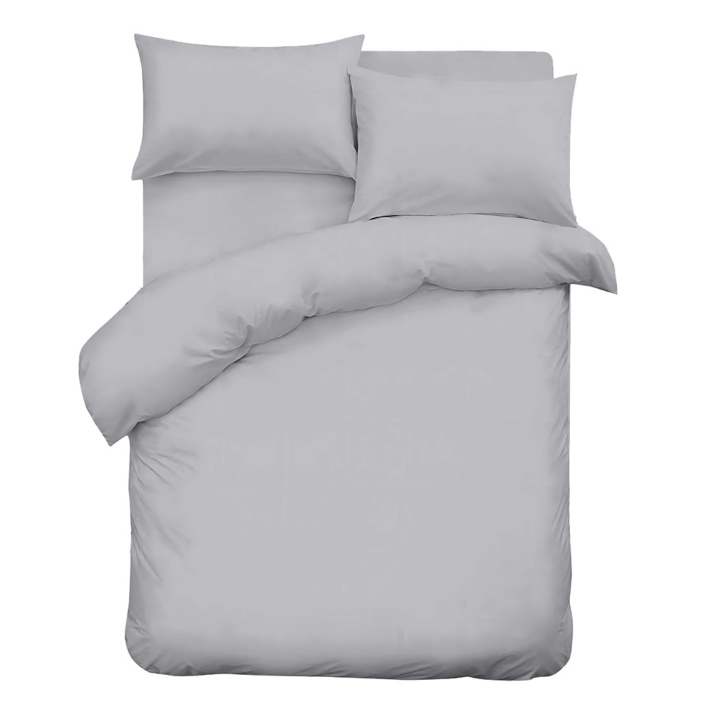 фото Комплект постельного белья 2-спальный сатин lorikeet solo серый с простыней 215х260 см
