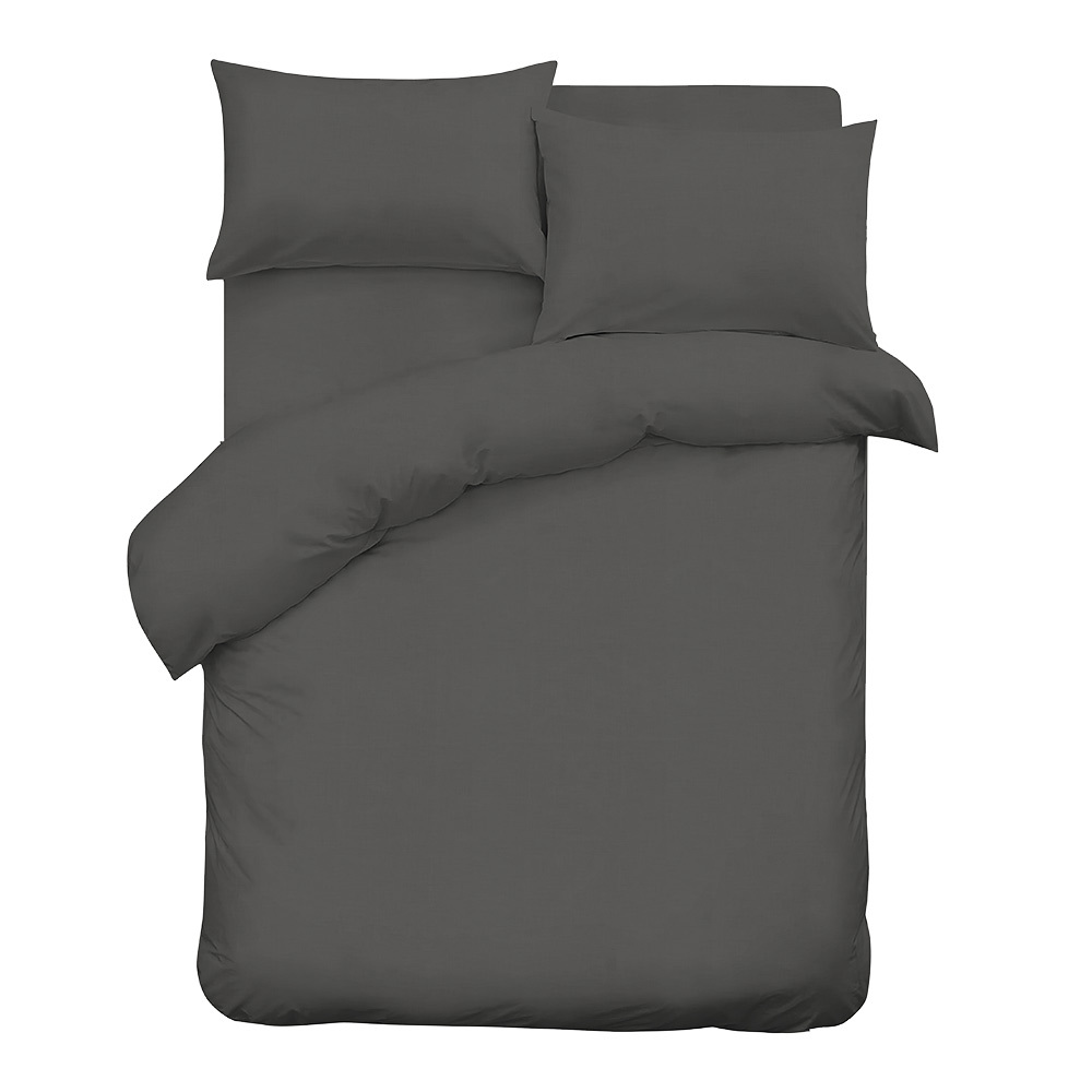 фото Комплект постельного белья 2-спальный сатин lorikeet solo графит с простыней 215х260 см