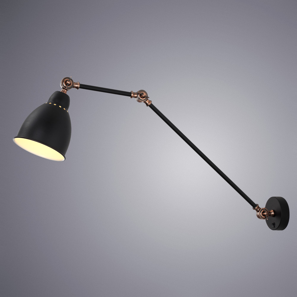

Бра настенное ARTE LAMP BRACCIO (A2055AP-1BK) E27 60 Вт 220 В IP20